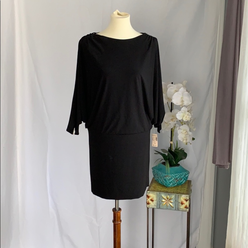 Dress barn black dressy dress w rhinestones w tags